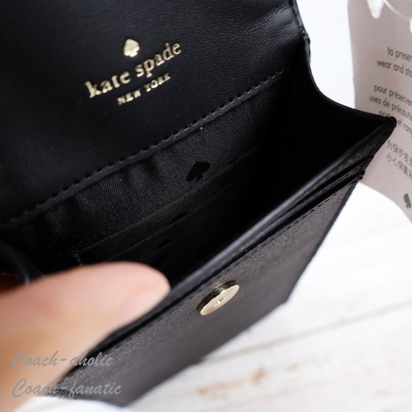 kate spade Bags Nwt Kate Spade Tinsel North South Glitter Phone Flap Crossbody In Black